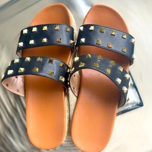 Gold studded sandals